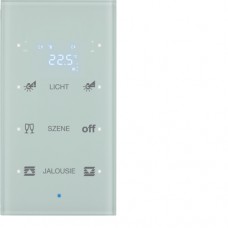 Стеклянный сенсор Berker 3-кан. с регул.темп-ры, конфигурируемый, пол.белизна, TS Sensor (75643130)