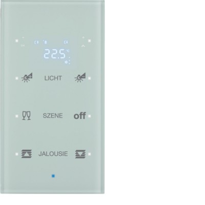 Стеклянный сенсор Berker 3-кан. с регул.темп-ры, конфигурируемый, пол.белизна, TS Sensor (75643130)