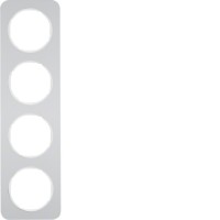 Рамка Berker 4-кратная, алюминий/полярная белизна, R.1 (10142174)