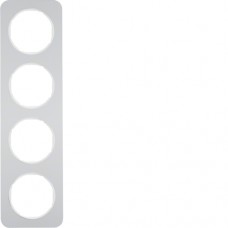 Рамка Berker 4-кратная, алюминий/полярная белизна, R.1 (10142174)