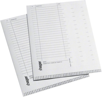 Маркировочный лист Hager с обозначениями для наклеивания на двери (компл.=10шт.) (VZ717)