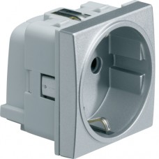 Розетка Hager з з/к з захистом контактів QuickConnect 2М Systo титан, 16А/250В (WS160T)