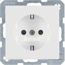 Розетка Berker с з/к, защ.контактов, 16А/250В, пол.белизна, Q.х (47236089)