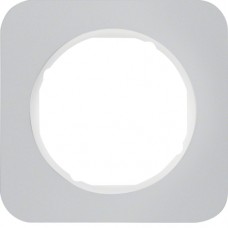 Рамка Berker 1-кратная, алюминий/полярная белизна, R.1 (10112174)