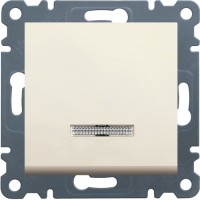 Выключатель Hager с подсветкой 1-тактовый Lumina-2, крем, 10АХ/230В (WL0411)