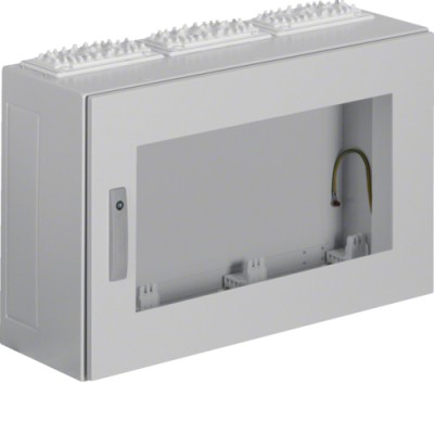 Щит Hager Univers, IP54/II, 500x800x275, з вікном сірий, 3 секції (FT33L)