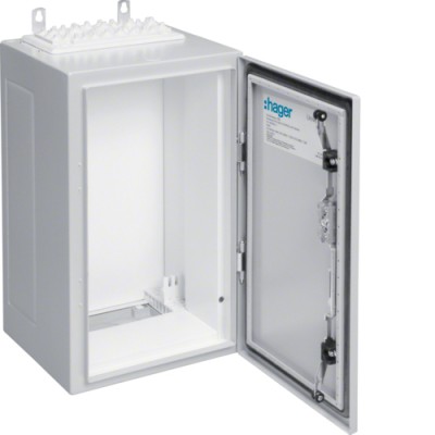 Щит Hager Univers, IP54/II, 500x300x275, сірий, 1 секція (FT31S)