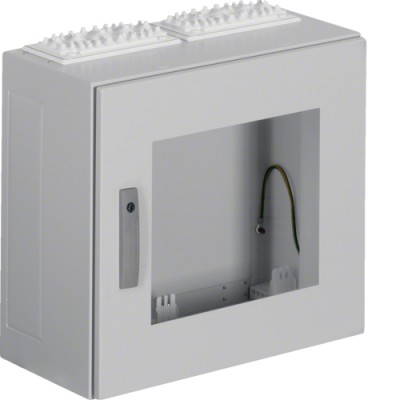 Щит Hager Univers, IP54/II, 500x550x275, с окном серый, 2 секции (FT32L)