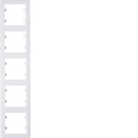 Рамка Hager 5Х вертикальная Lumina-2, белая (WL5150)