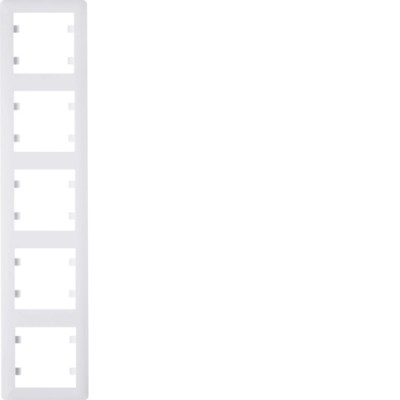 Рамка Hager 5Х вертикальна Lumina-2, біла (WL5150)