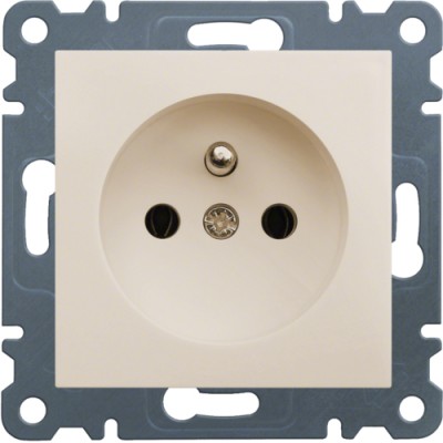 Розетка Hager з центральним з/до Lumina-2, крем, 16А/230В (WL1021)
