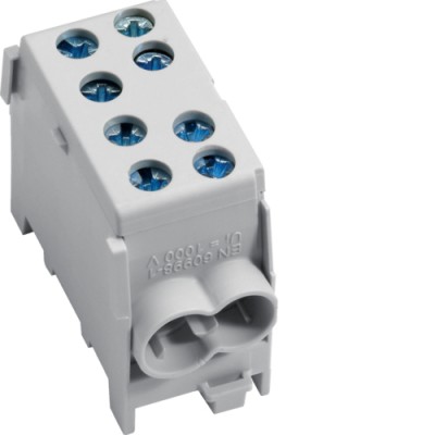 Модульная вводная 1-полюсная клемма Hager 2P 35²/2P 25², 63А, серая (KH35L)