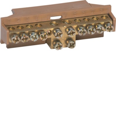 Клемма Hager фазнаяя с держателем 2P 16+8x10мм2 (KM10L)