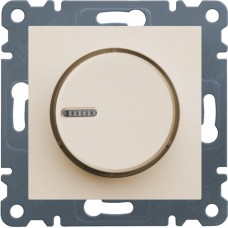 Светрегулятор Hager поворотный Lumina-2, крем, 60-600Вт (WL4011)