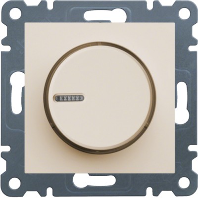 Светрегулятор Hager поворотный Lumina-2, крем, 60-600Вт (WL4011)