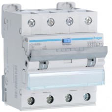 Дифференциальный автоматический выключатель Hager 4P 6kA C-16A 30mA Hi (ADH466H)