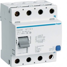 Устройство защитного отключения Hager 4P 125A 500mA A (CGA490)
