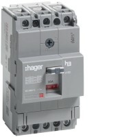 Автоматический выключатель Hager x160, In=80А, 3п, 18kA, Тфикс./ Мфикс. (HDA080L)