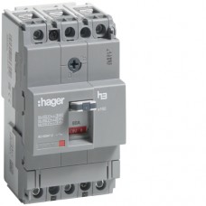 Автоматичний вимикач Hager x160, In=80А, 3п, 18kA, Тфикс./ Мфикс. (HDA080L)