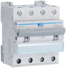 Дифференциальный автоматический выключатель Hager 4P 6kA C-16A 300mA Hi (AFH466H)