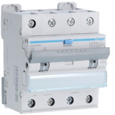 Дифференциальный автоматический выключатель Hager 4P 6kA C-20A 300mA Hi (AFH470H)