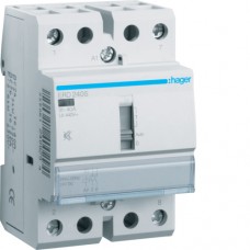 Контактор Hager беcшумный с ручным управлением 40A, 2НО, 24В (ERD240S)