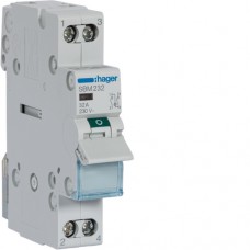 Выключатель нагрузки Hager 2-пол. с индикацией в обох положеннях, 32А/230В (SBM232)