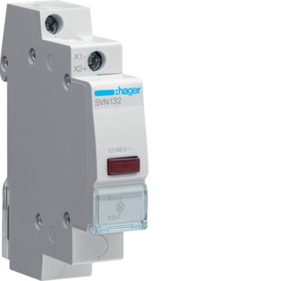 Индикатор Hager LED 12/48 В, красный (SVN132)