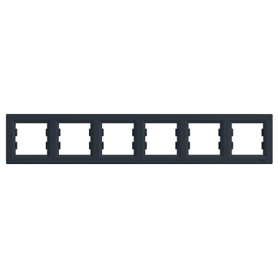 Рамка Schneider Electric Asfora 6-ная, горизонтальнаяя, антрацит (EPH5800671)