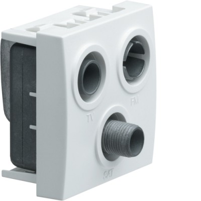 Розетка Hager ТВ-ФМ-САТ концевая 1-вход 2М Systo белый (WS256)