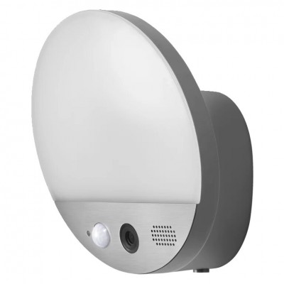 Светильник SMART OUTD WIFI ROUND CAMERA DG с камерой/спикером темно серый Ledvance (4058075564480)