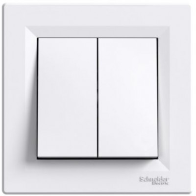 Выключатель Schneider Electric Asfora 2-клавишный (сх.5) белый (EPH0300121)