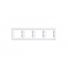 Рамка 4х-кратная горизонтальная Schneider Electric Asfora белая (EPH5800421)