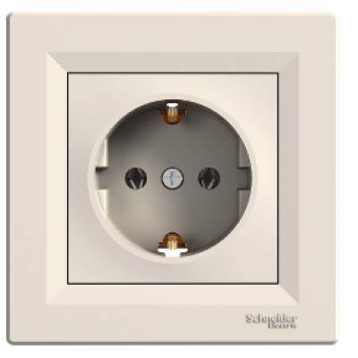 Розетка с з/к Schneider Electric ASFORA, КРЕМ (EPH2900123)