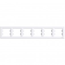 Рамка Schneider Electric Asfora 6-ная, горизонтальнаяя, белая (EPH5800621)