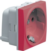 Розетка Hager с з/к 2М Systo красный, 16А/250В (WS162)
