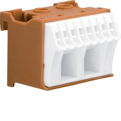 Блок фазных клемм Hager, количество единиц деления - 1,5; ширина - 45мм (KN10P)