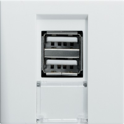 Розетка Hager USB 1.2А двойная 2М белый (WS110)