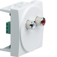 Розетка Hager 2 RCA audio 2М білий (WS260)