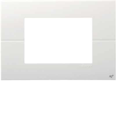 Рамка Hager горизонтальна без верт.перегородок 3М Systo біла антибактеріальна (WS417H)