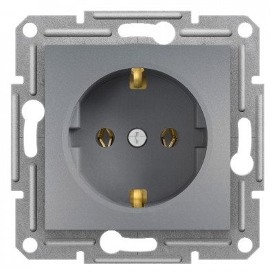 Розетка Asfora Schneider Electric с з/к, сталь (EPH2900162)