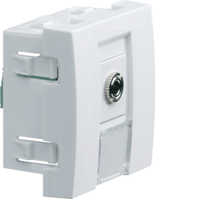 Розетка Hager Jack 3,5 мм 2М білий (WS278)