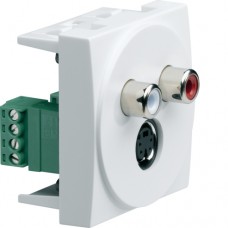 Розетка Hager S-Video + RCA audio 2М білий (WS279)