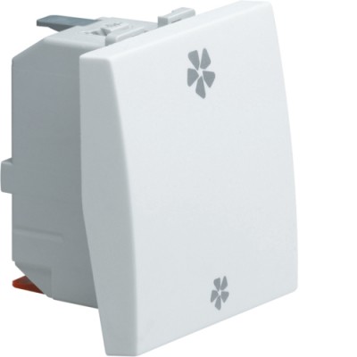 Вимикач Hager для вентилятора 2-позиційний без 0-положення 2М Systo білий, 10А/250В (WS048)