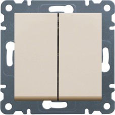 Вимикач Hager 2-клав. універсальний Lumina-2, крем, 10АХ/230В (WL0051)