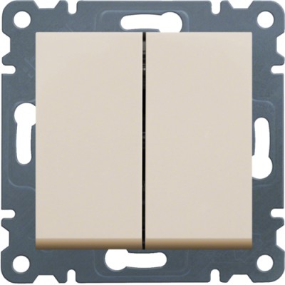 Вимикач Hager 2-клав. універсальний Lumina-2, крем, 10АХ/230В (WL0051)