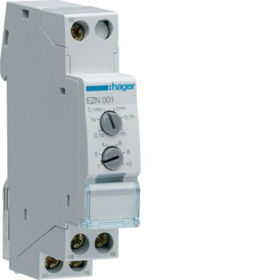 Реле времени Hager с задержкой втягивания, 1 переключаемый контакт, 1м (EZN001)