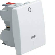 Вимикач Hager 2-пол. зі знаками І-0, з можлив..підсвічування, 2М Systo білий, 10А/250В (WS009)