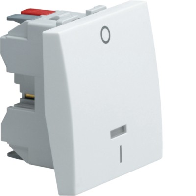 Вимикач Hager 2-пол. зі знаками І-0, з можлив..підсвічування, 2М Systo білий, 10А/250В (WS009)