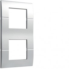 Рамка Hager вертикальна 2х2М Systo титан (WS408T)